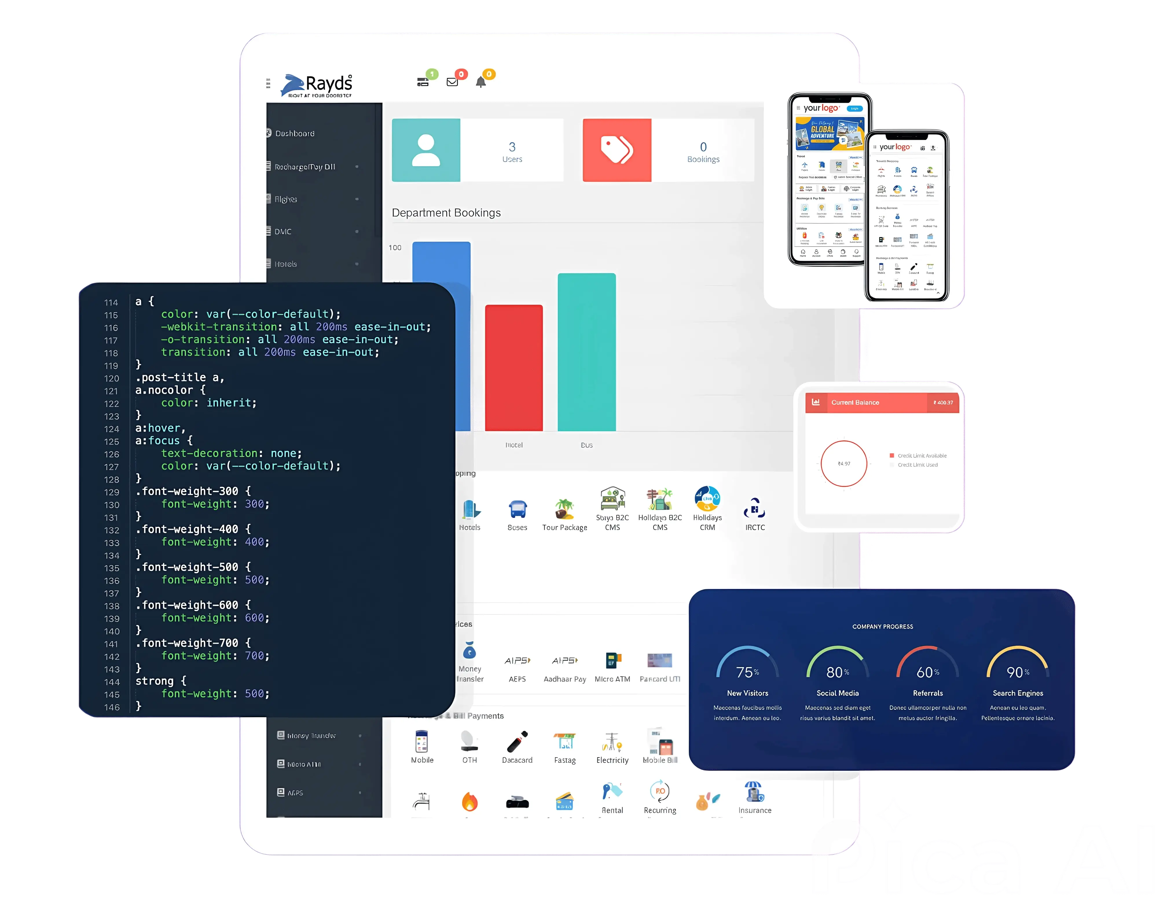 Business-to-business portal interface preview